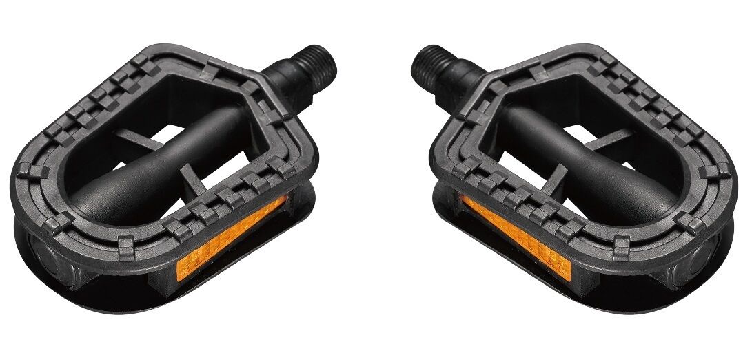 Педали New Vision JD-1027, 9/16", 96х68мм, ось 1/2", пластик, чёрный