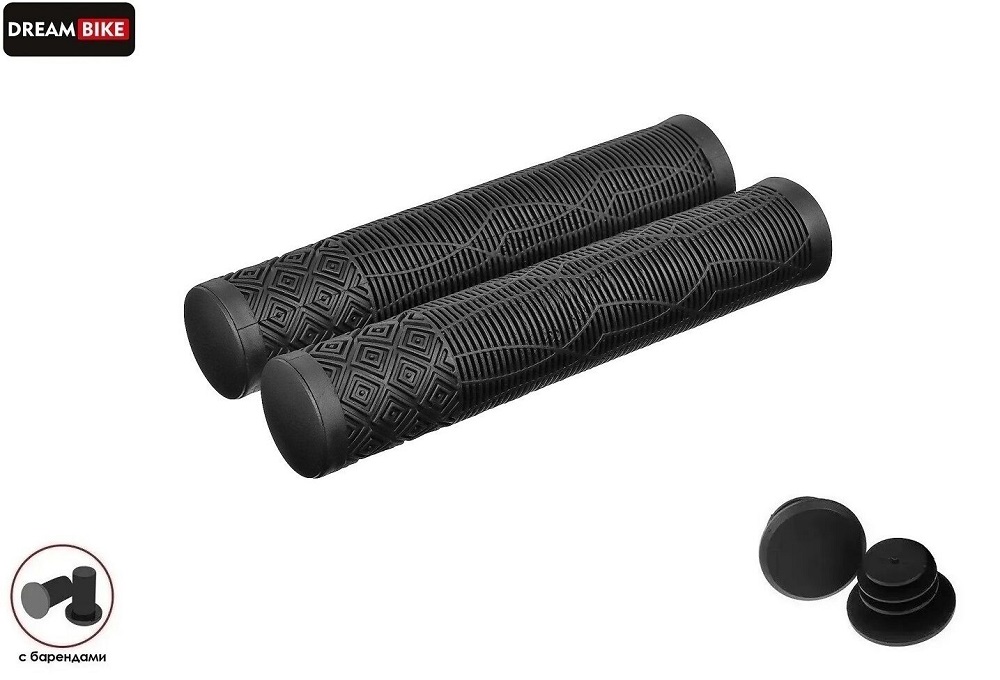 Грипсы BMX SZ-058H, 165мм, с барендами, антискользящие