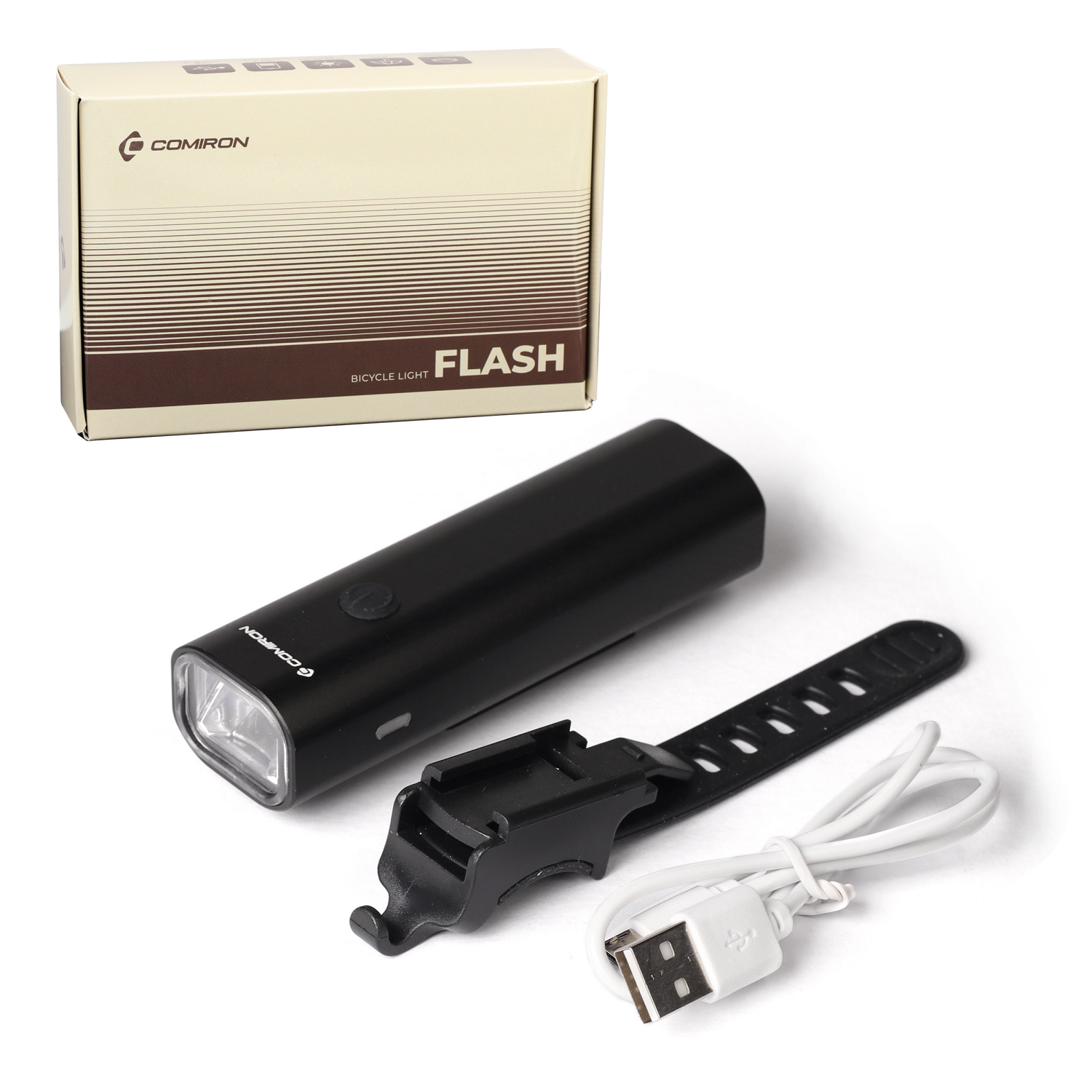 Фонарь передний COMIRON "FLASH" свет: CREE XPG, 400lm аккум 3.7V 2500 mAh, USB