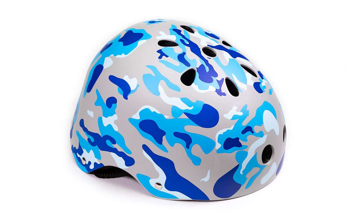 Шлем подростковый, котелок, 11 отверстий, Hard Shell, голубой